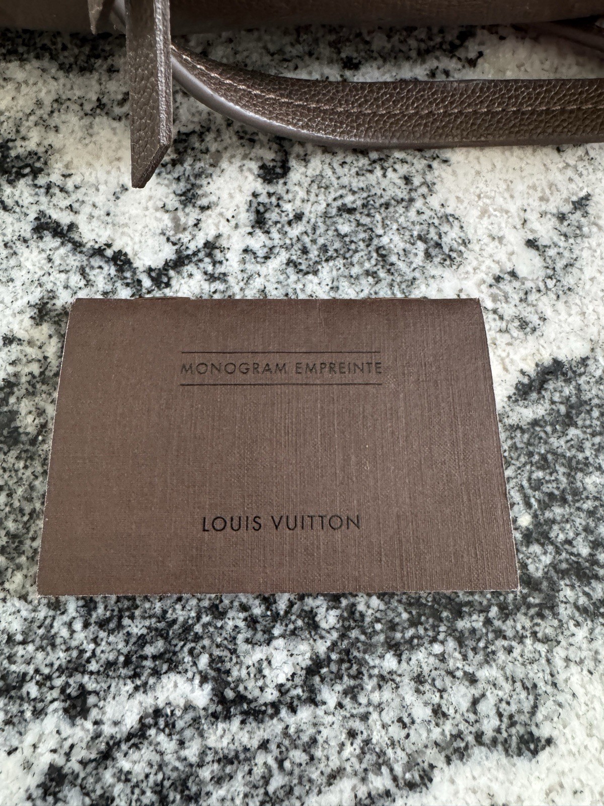 Louis Vuitton Lumineuse PM Empreinte Leather Brown Shoulder Bag COA VG Cond