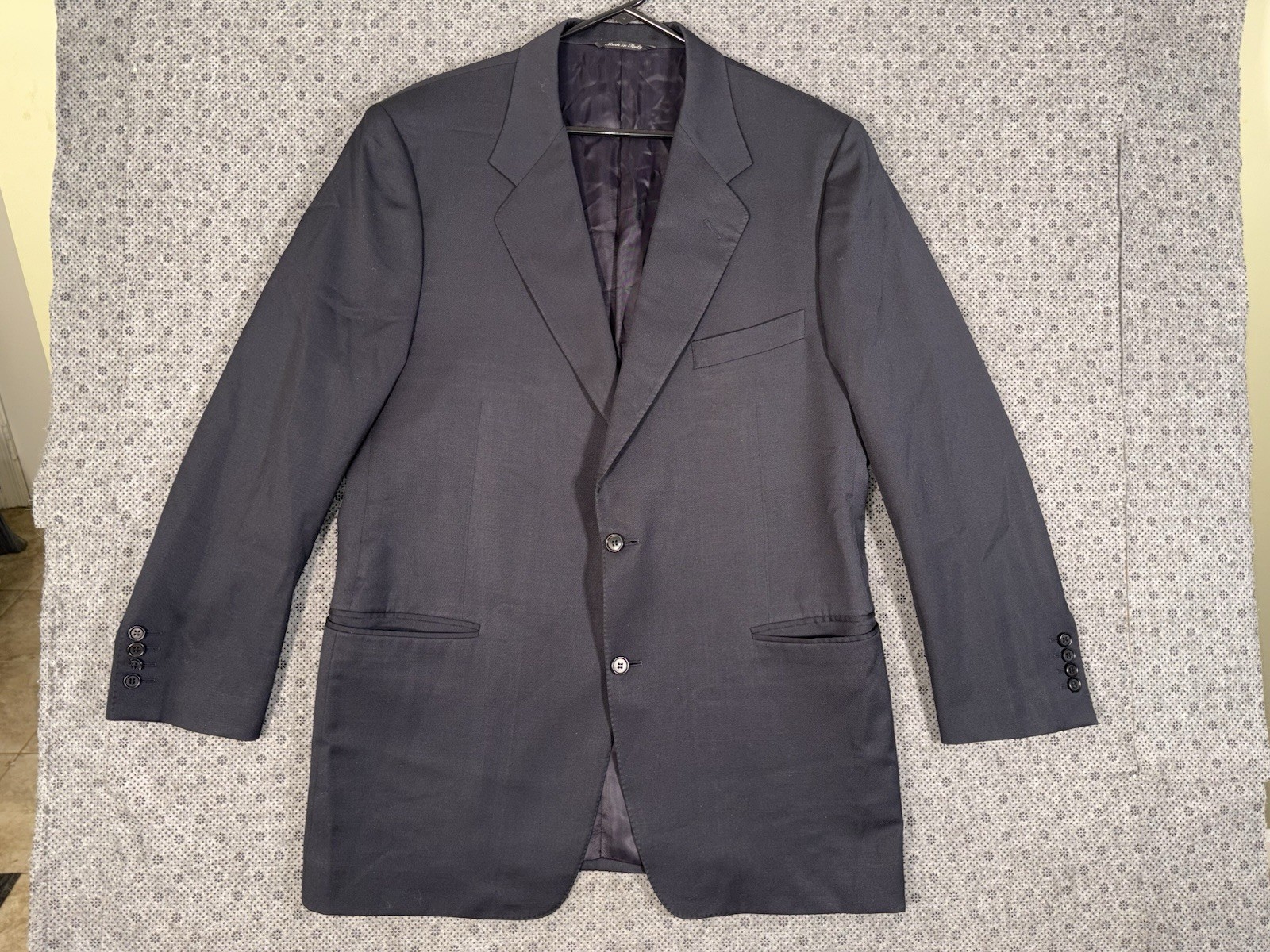CANALI Blazer Sport Coat Jacket Men’s Sz US48 EU58 Navy Blue Wool Made In Italy
