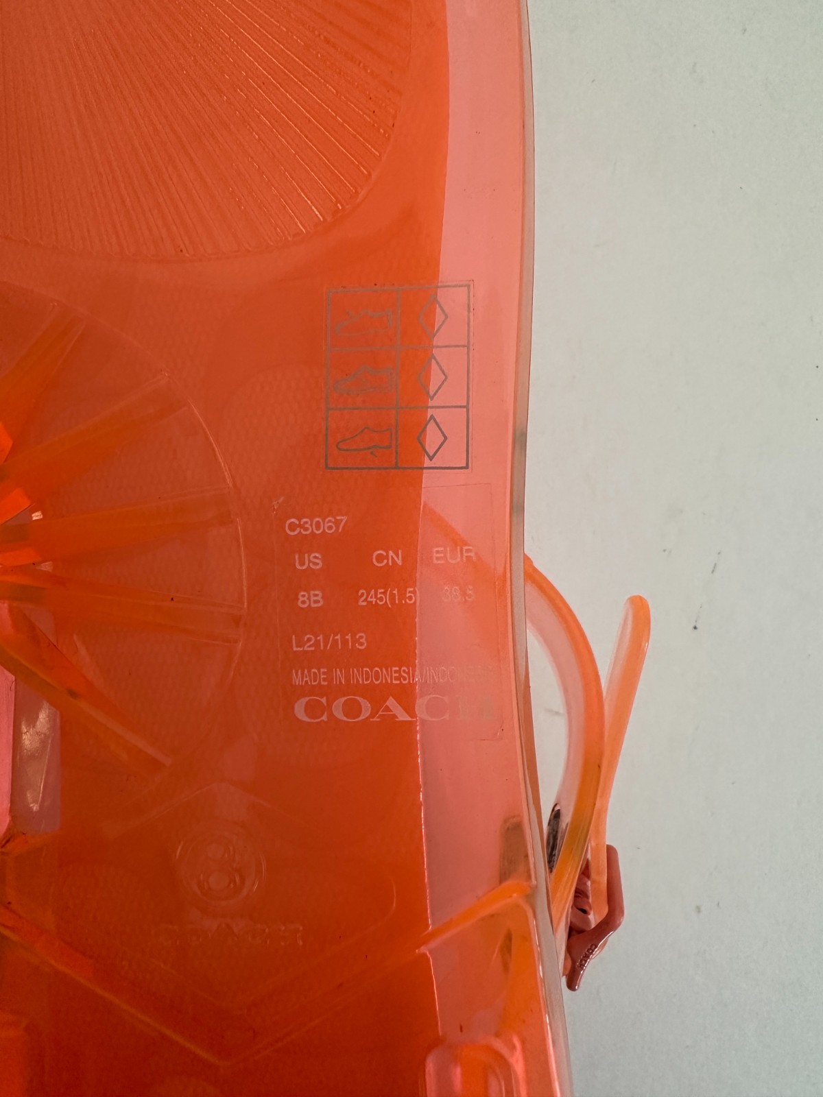 COACH Natalee Jelly Sandals SZ. 8 Orange Tangerine Logo Thong Sandals New Strap