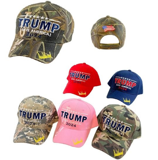 Trump 2024 Hat Adjustable Camo Baseball USA Embroidery Presidential Election R13
