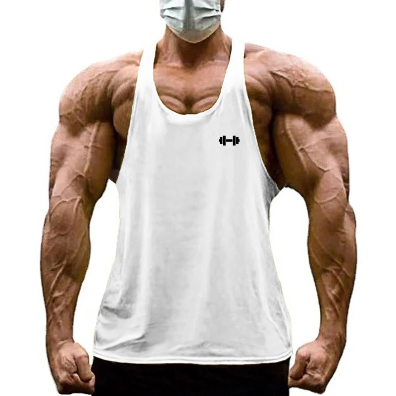 Gym Bodybuilding Stringer Y-back Tank Tops Mens Fitness Sleeveless Cotton