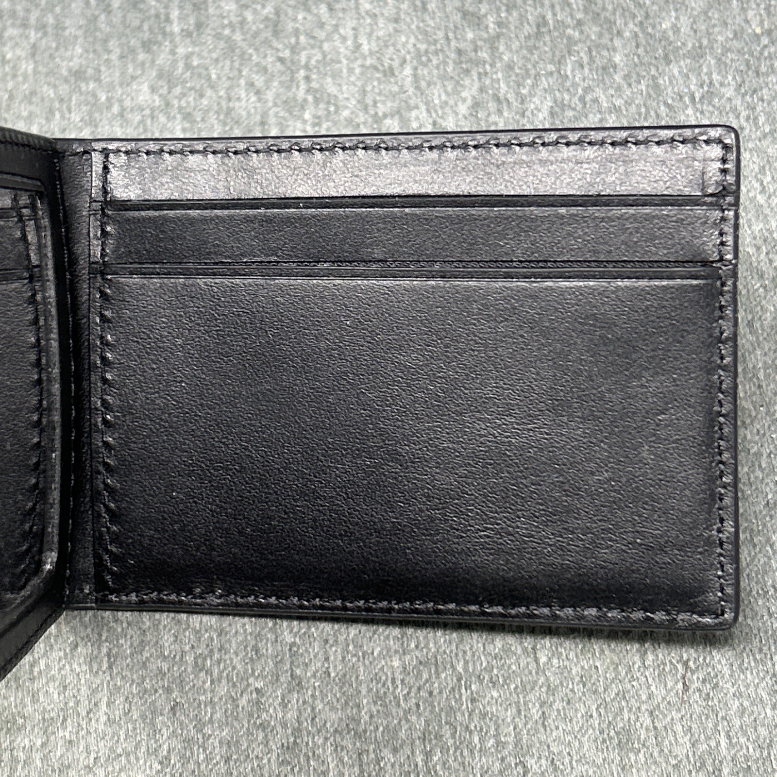Coach Men’s Compact ID Credit Card Wallet Insert Replacement Black Logo Embossed