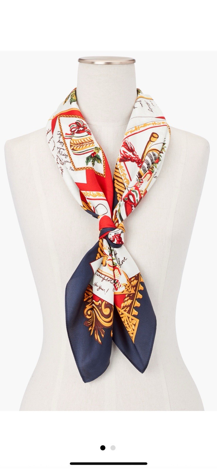 HOLIDAY POSTCARD SILK SQUARE SCARF
