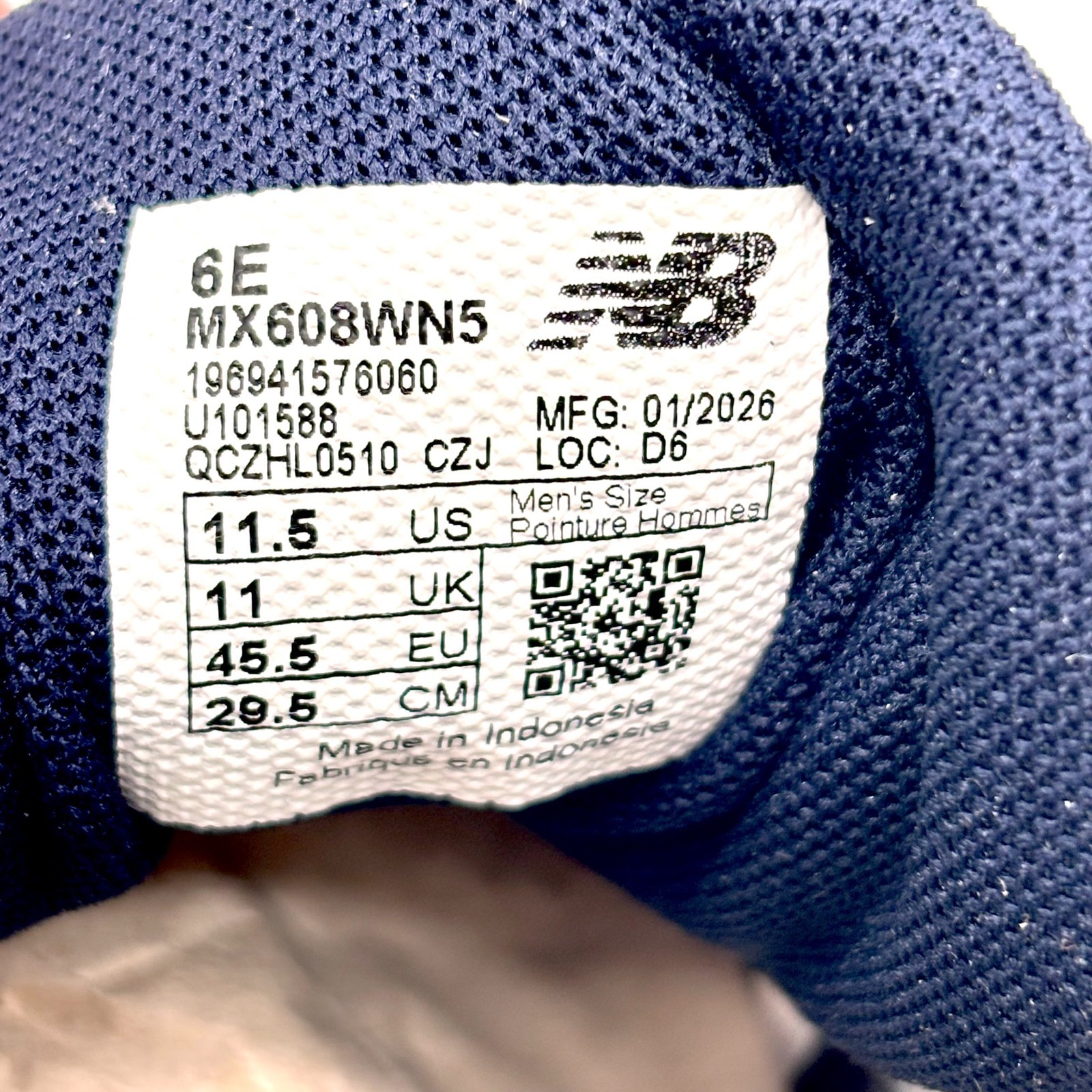 New Balance Men’s White/Navy 608v5 Shoes Size 11.5 6E