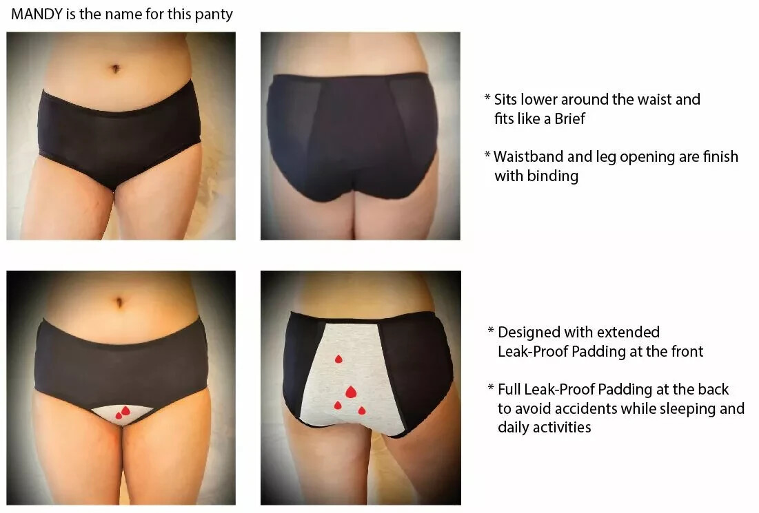 3pk Womens Girls Period Panties Leak-Proof Cotton Briefs Menstrual Underwear