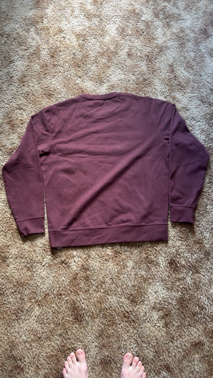 JACHS New York Men’s Crew Neck Knit Pullover Sweater Burgundy S