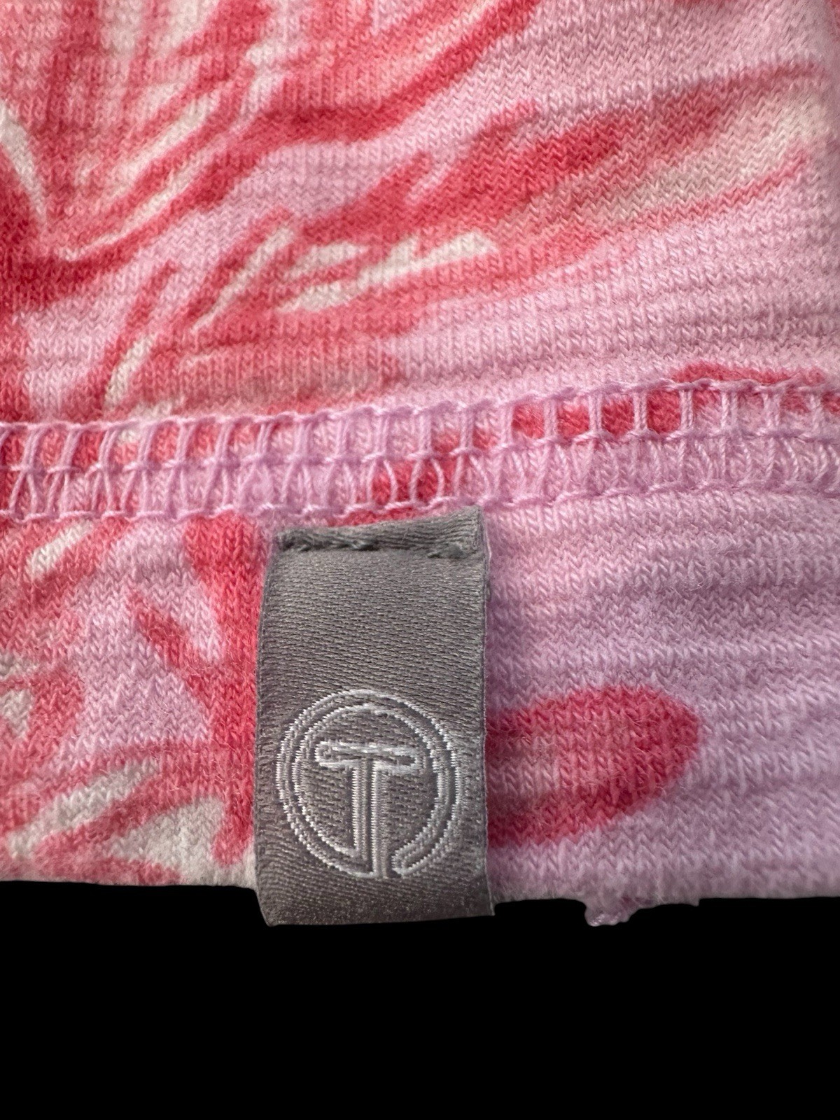 Talbots Cozy Crush Half-Zip Pullover Beach Villa Print Pink Sz LP UPF 50+