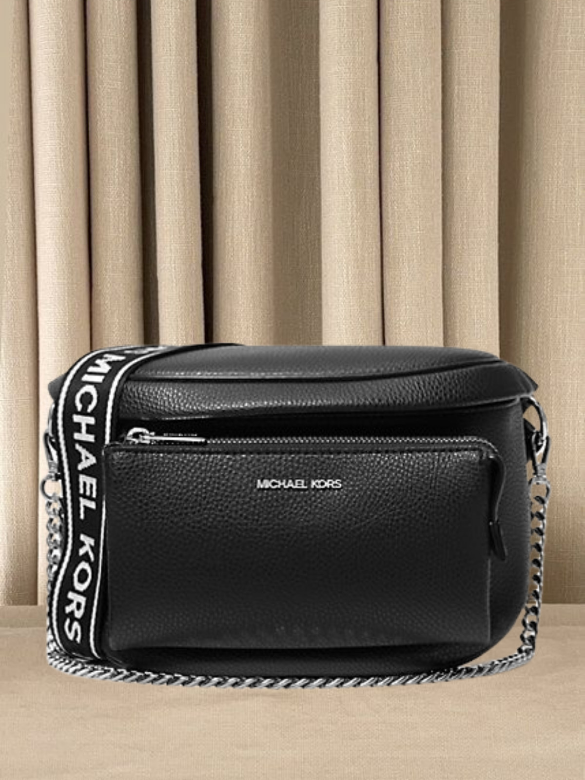 Michael Kors Slater Women Medium Signature Logo Chain Sling Pack Crossbody Bag