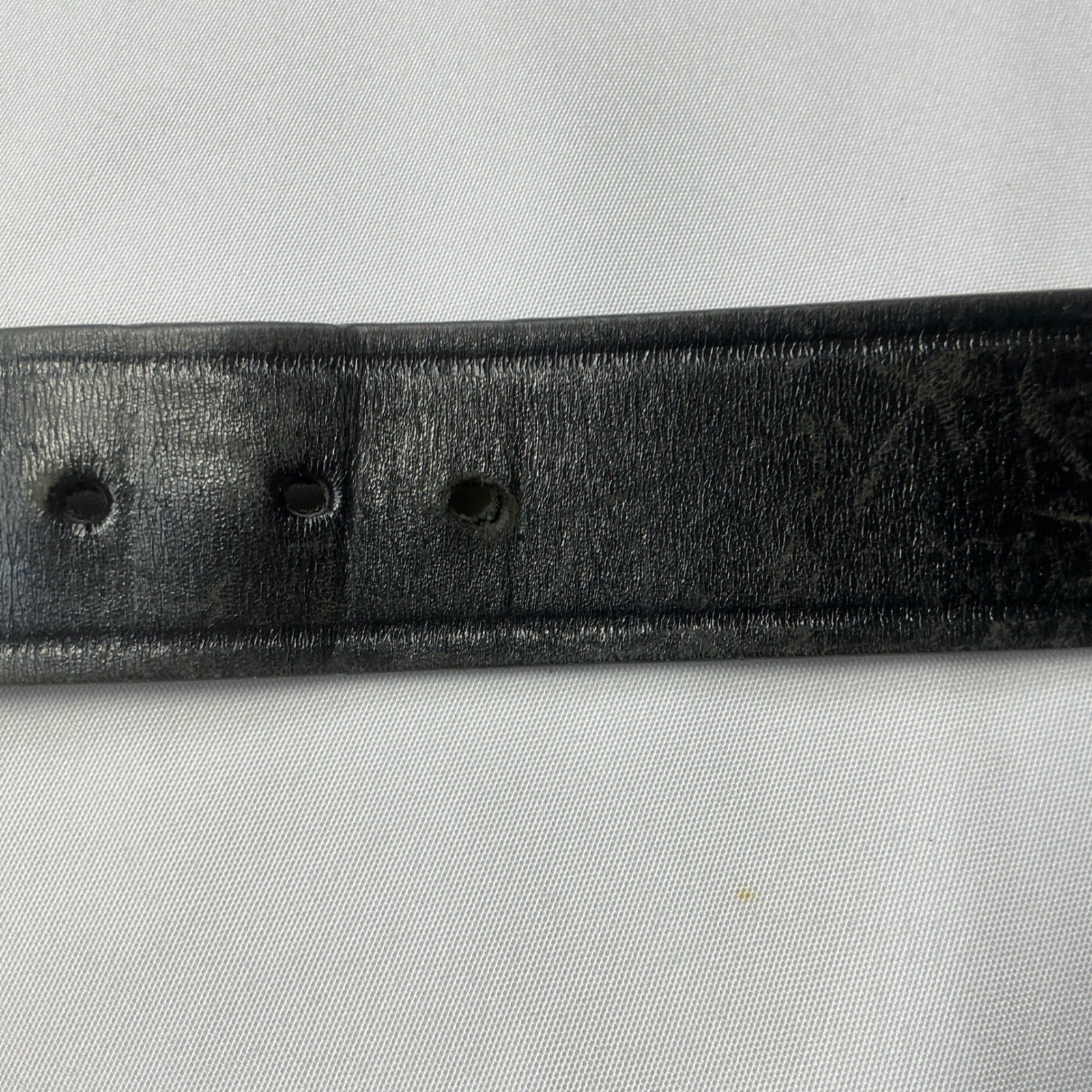 Goulds & Goodrich Black Leather Belt Silver Buckle Mens Size 42 107CM