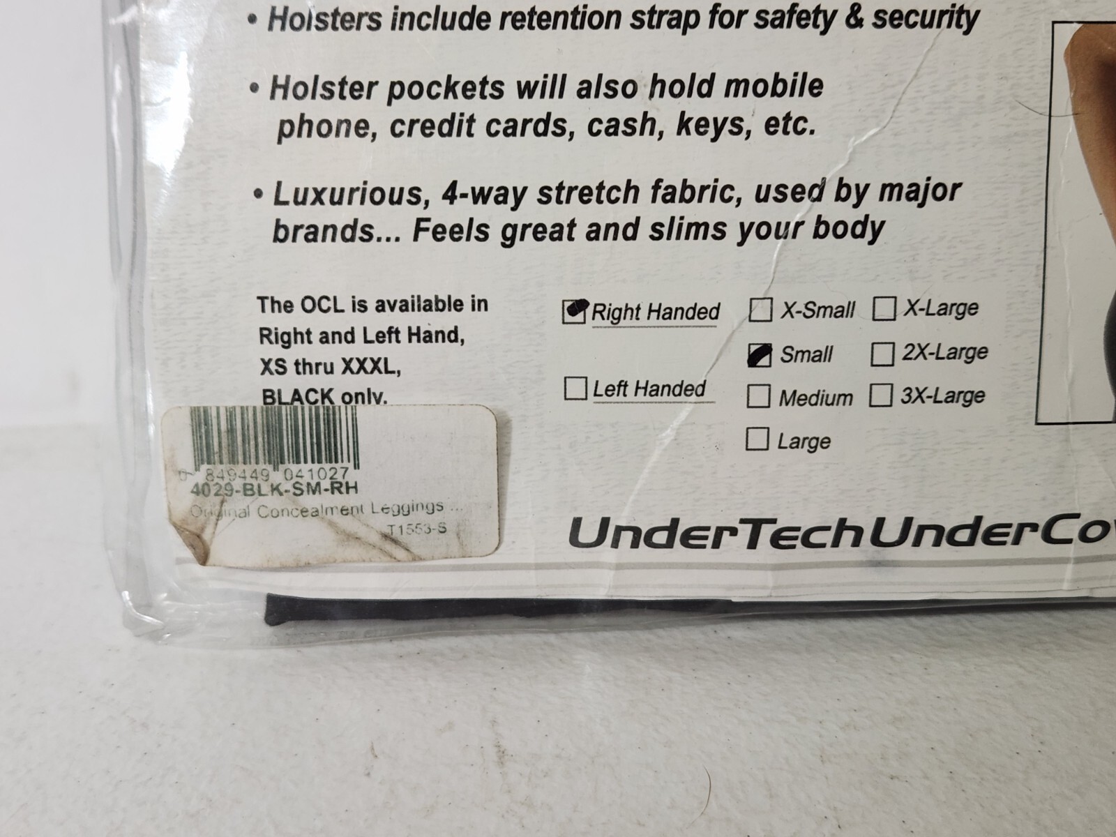 UnderTech Undercover Concealment Leggings Women’s Size S Black Made USA
