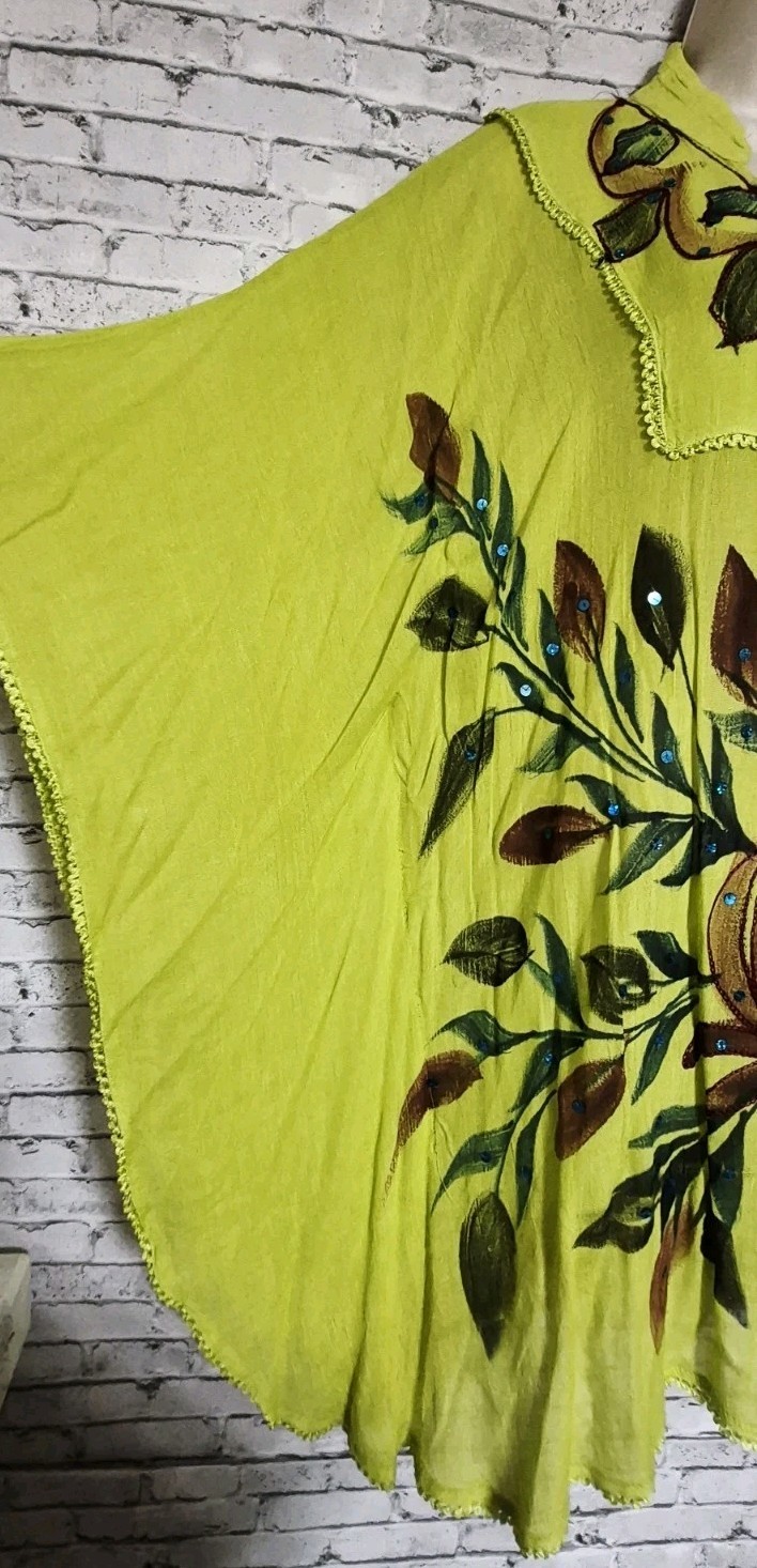 California Breeze Free Size Floral Embroidered Sequin Tunic Top Cover-Up Beach