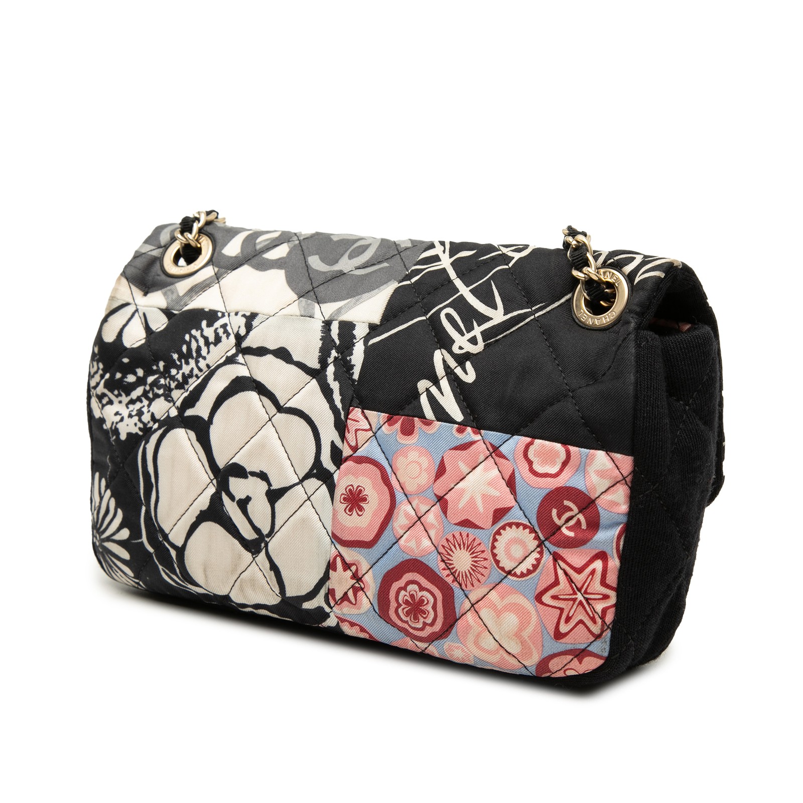 Chanel Mini Rectangular Printed Nylon and Jersey Patchwork Single Flap