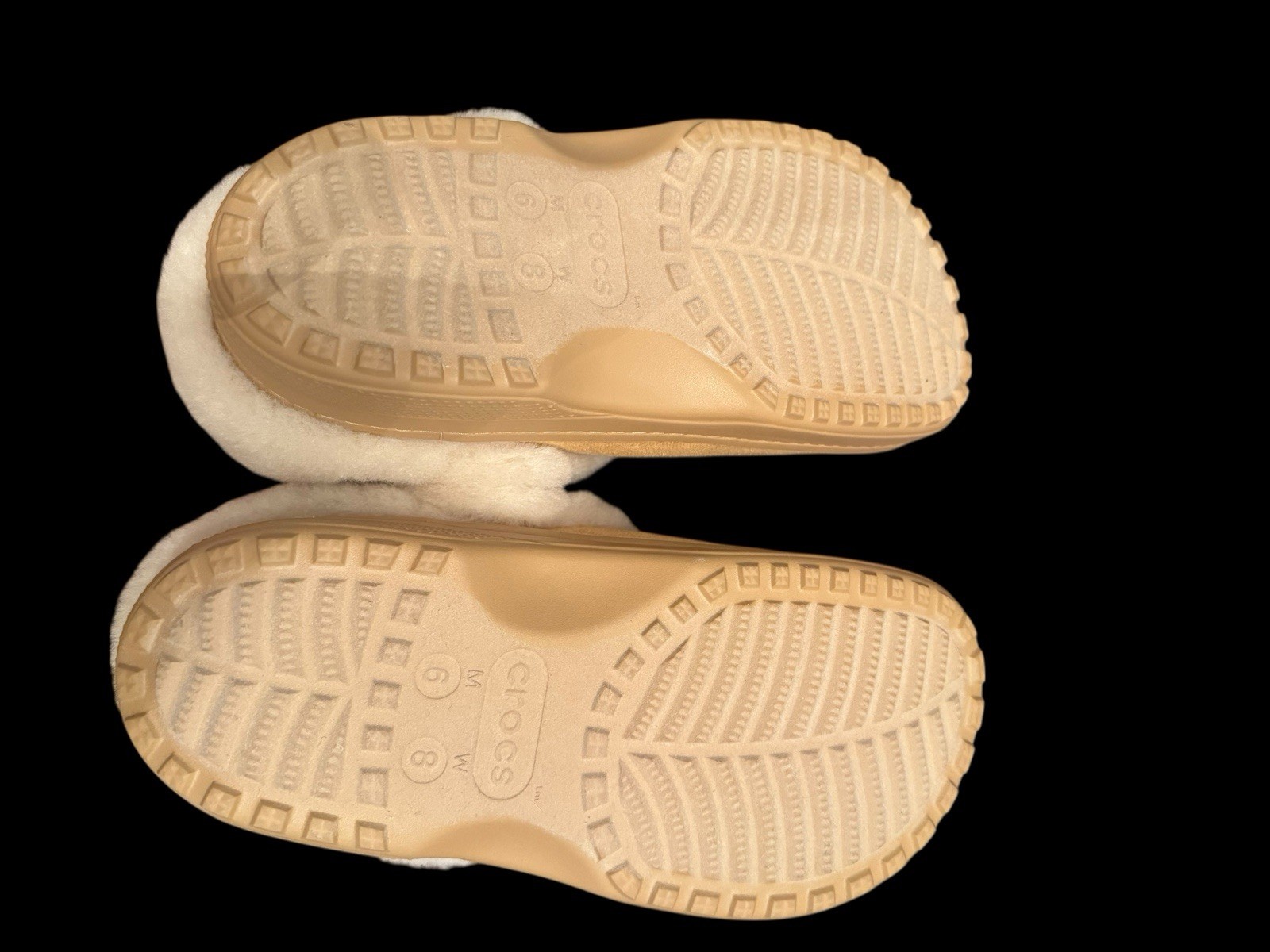NWT New Crocs Classic Unfurgettable Tan Vegan Suede Clog Slippers Lined US M6 W8