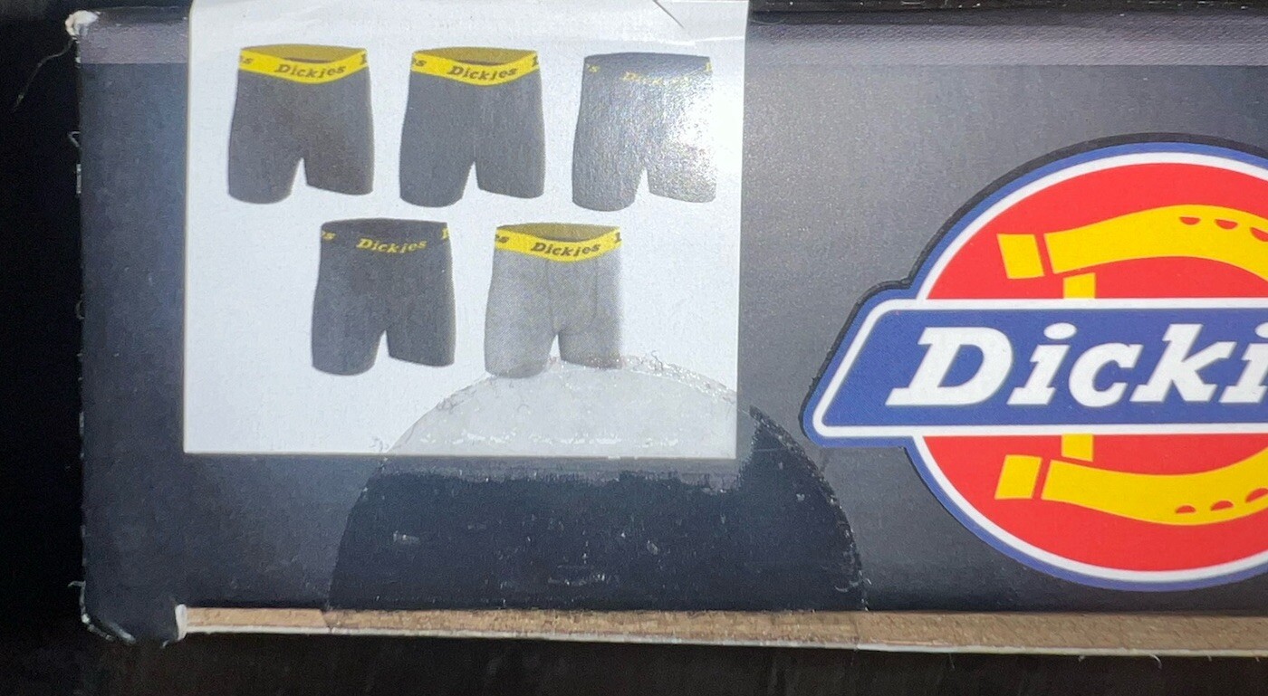 Dickies ~ 5-Pair Mens Boxer Brief Underwear Cotton Fly Front Pouch ~ M