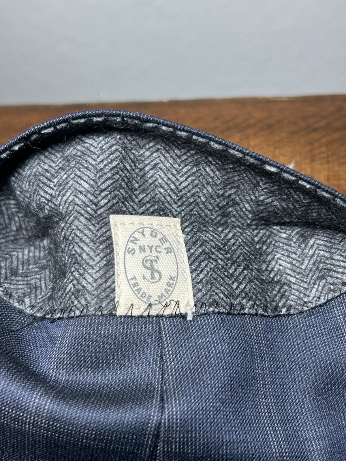 todd snyder Navy Mayfair Fit Blazer Suit Jacket 44R windowpane plaid wool Union
