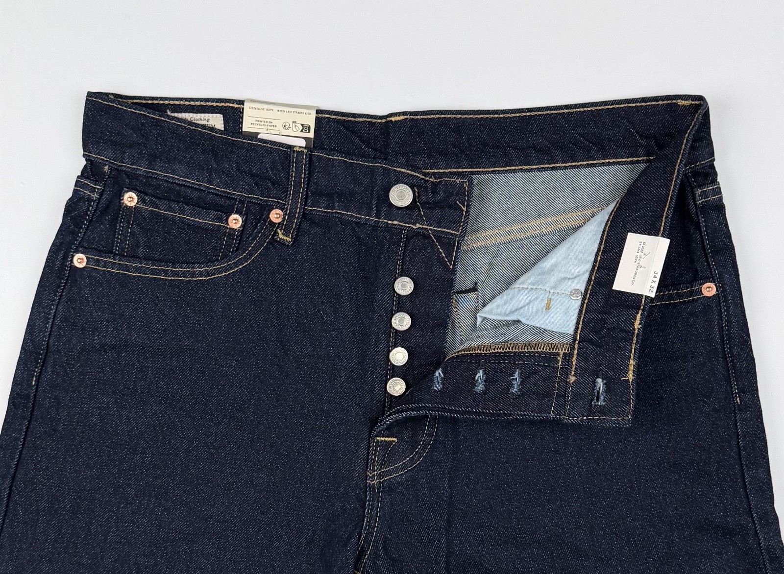 Levi’s Premium 501 Original STRAIGHT LEG Jeans Men 34×32- Blue 00501-1484 NWT