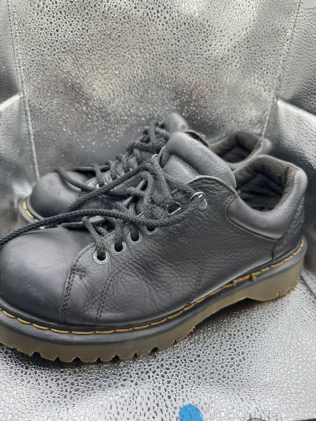 Vintage Dr. Martens Mens 8312 Black Leather Grizzly Chunky Oxford size UK 8/US 9