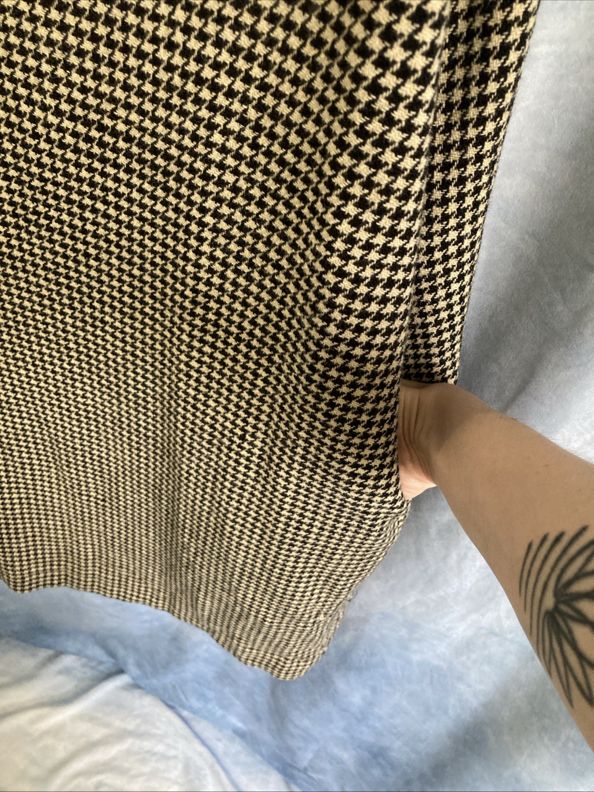 VTG 80s 90s Harvé Benard Wool Houndstooth Jumper Dress Lined Pockets XL 16 GUC