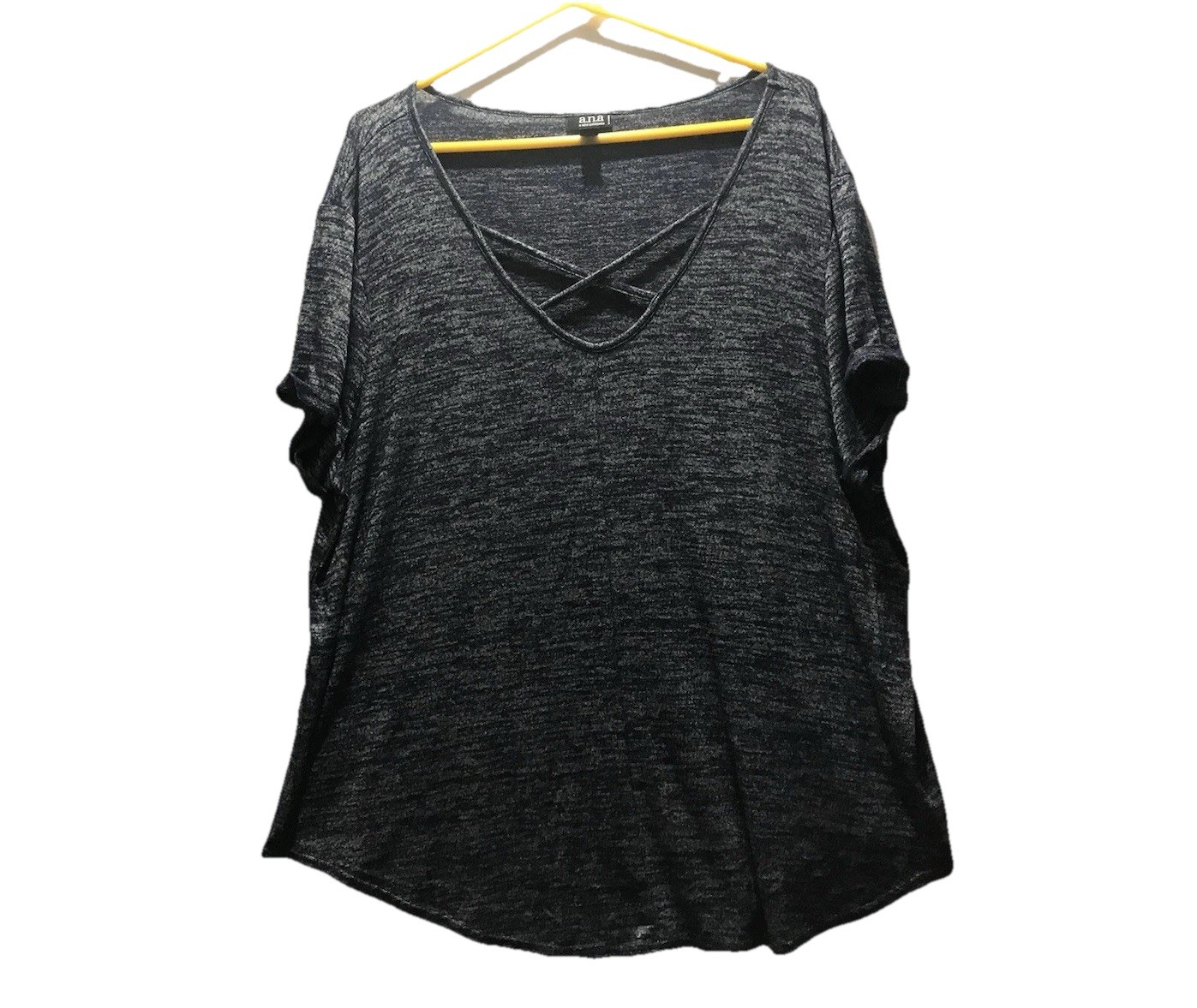 a.n.a A NEW APPROACH Women’s Short Sleeve Top Navy 3X