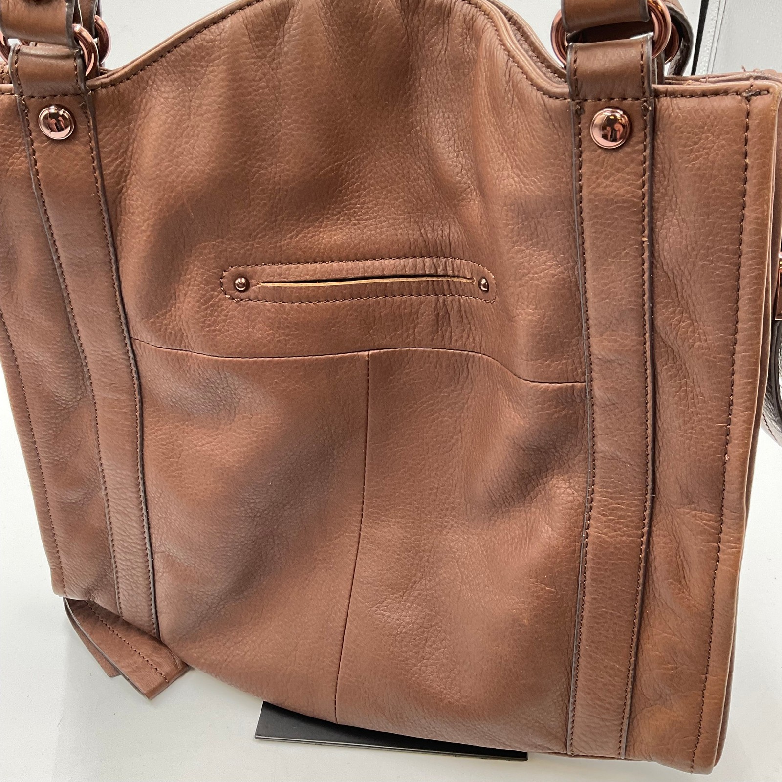 B. Makowsky Brown Leather Large Shoulder Bag