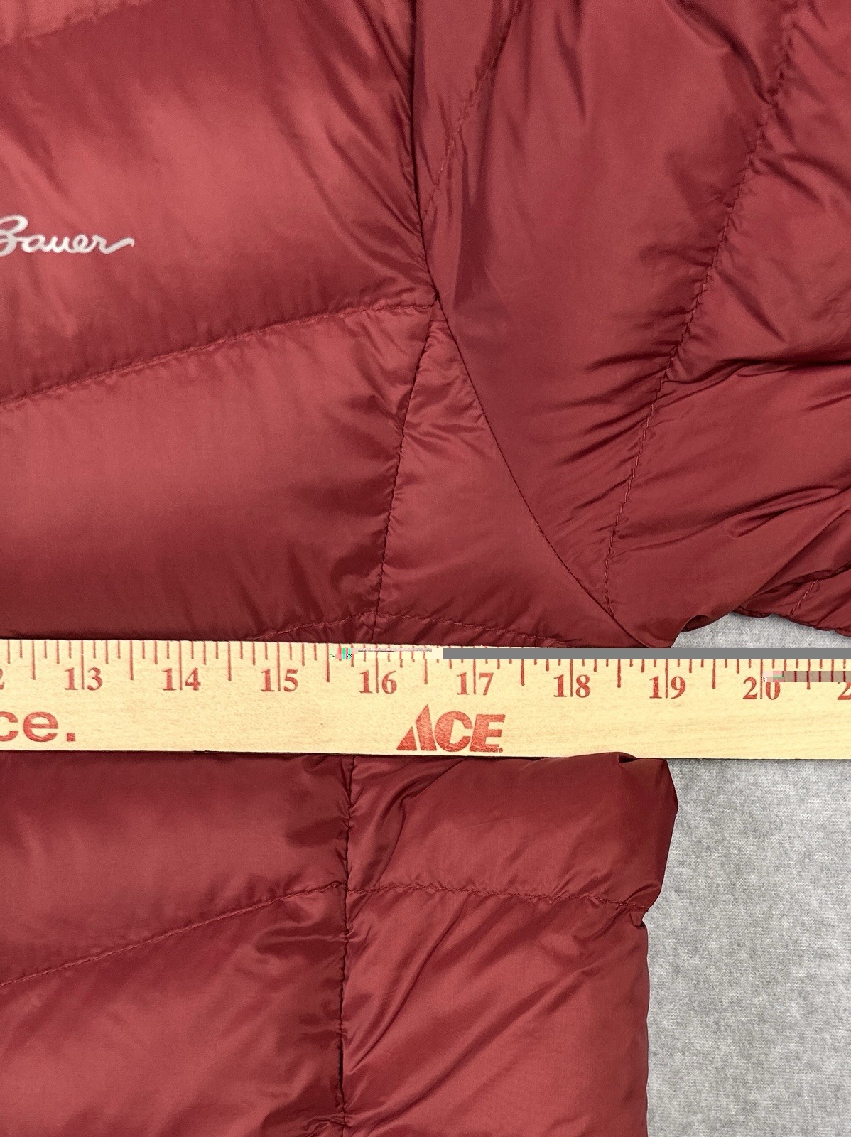 Eddie Bauer Women’s Medium Down Puffer Jacket Hooded Burgundy 80% Down