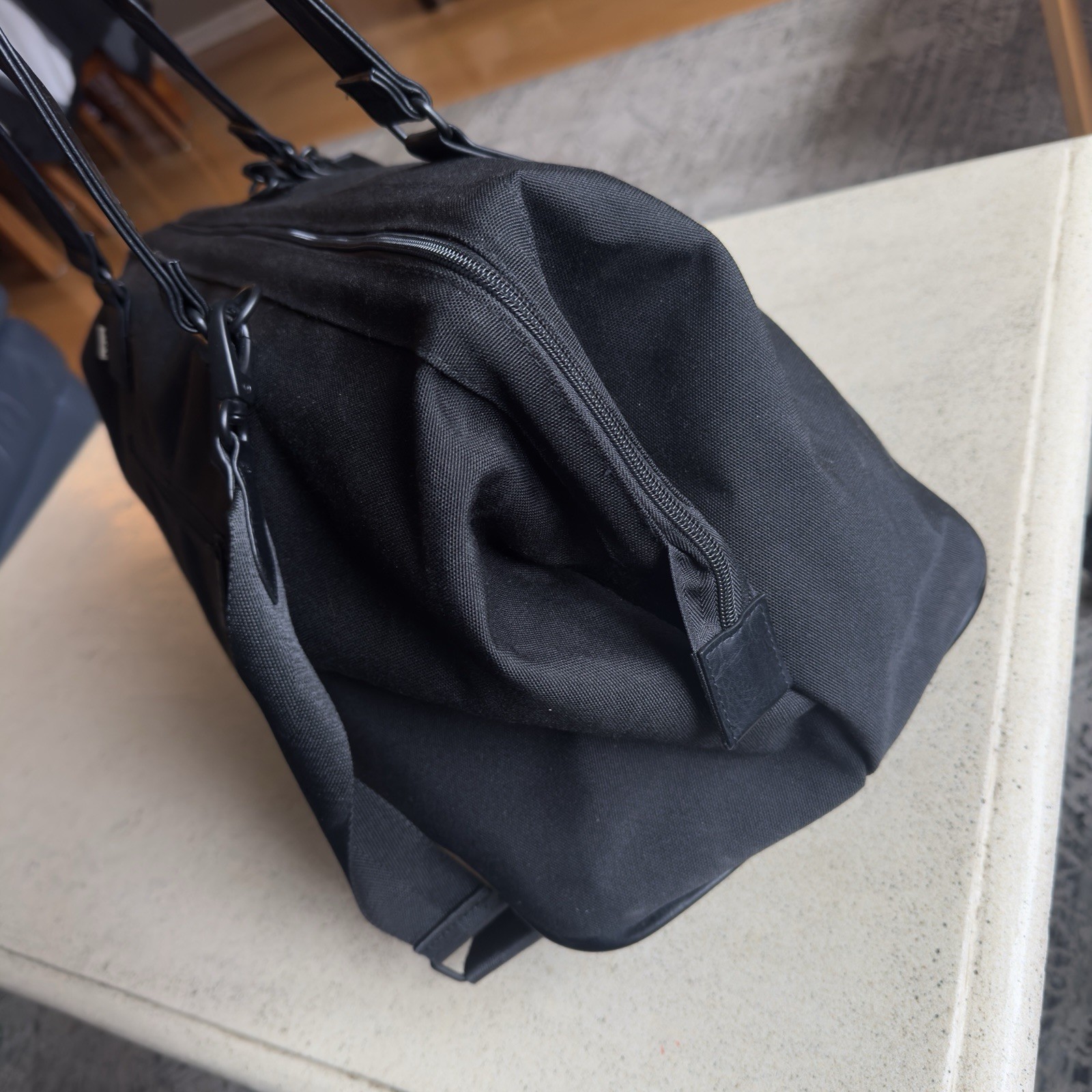 BEIS The Weekender Large Bag in Black FLAW-Missing Bottom Section 19x12x10