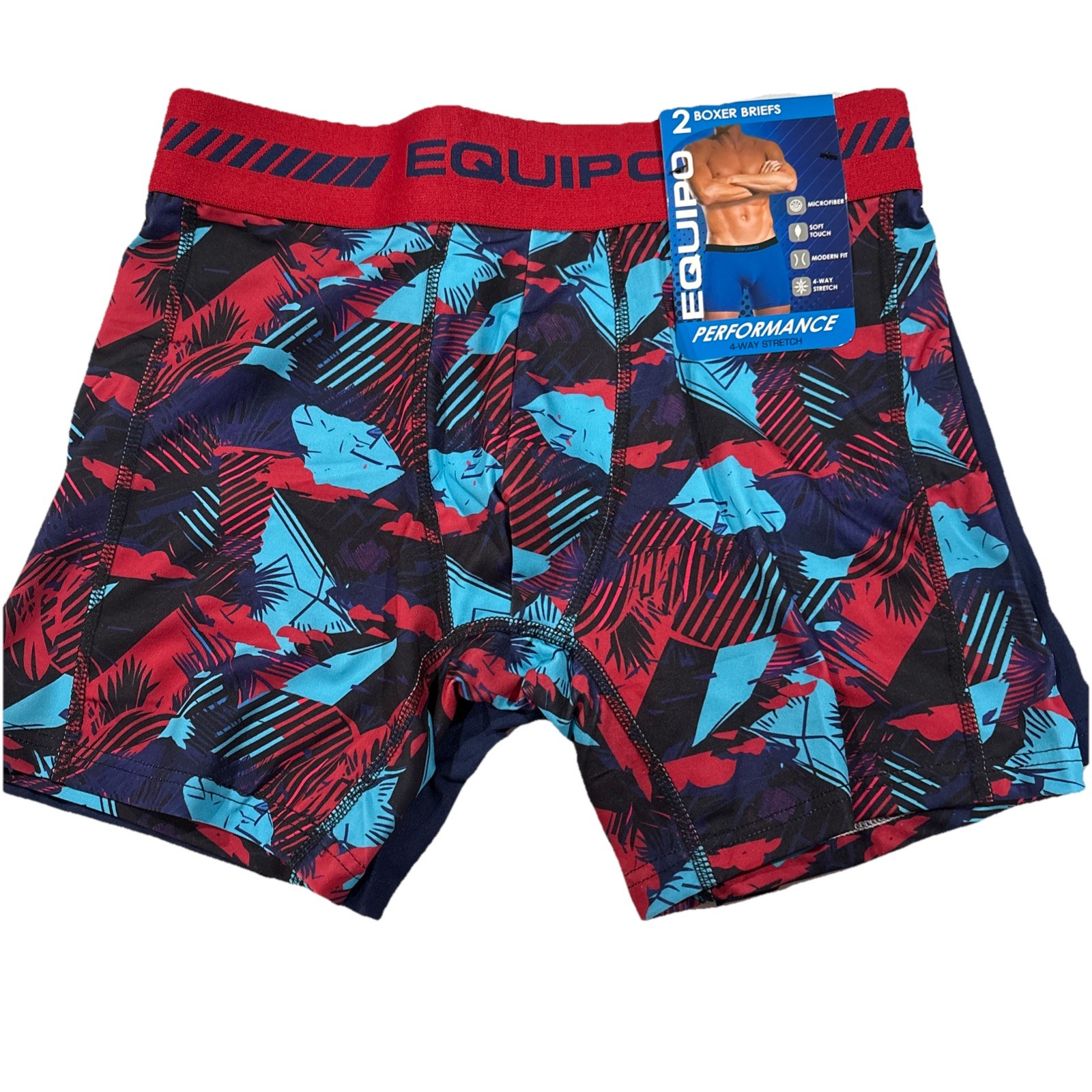 Men’s Equipo 2-pk. Boxer Briefs Size Small Red, Blue NWT
