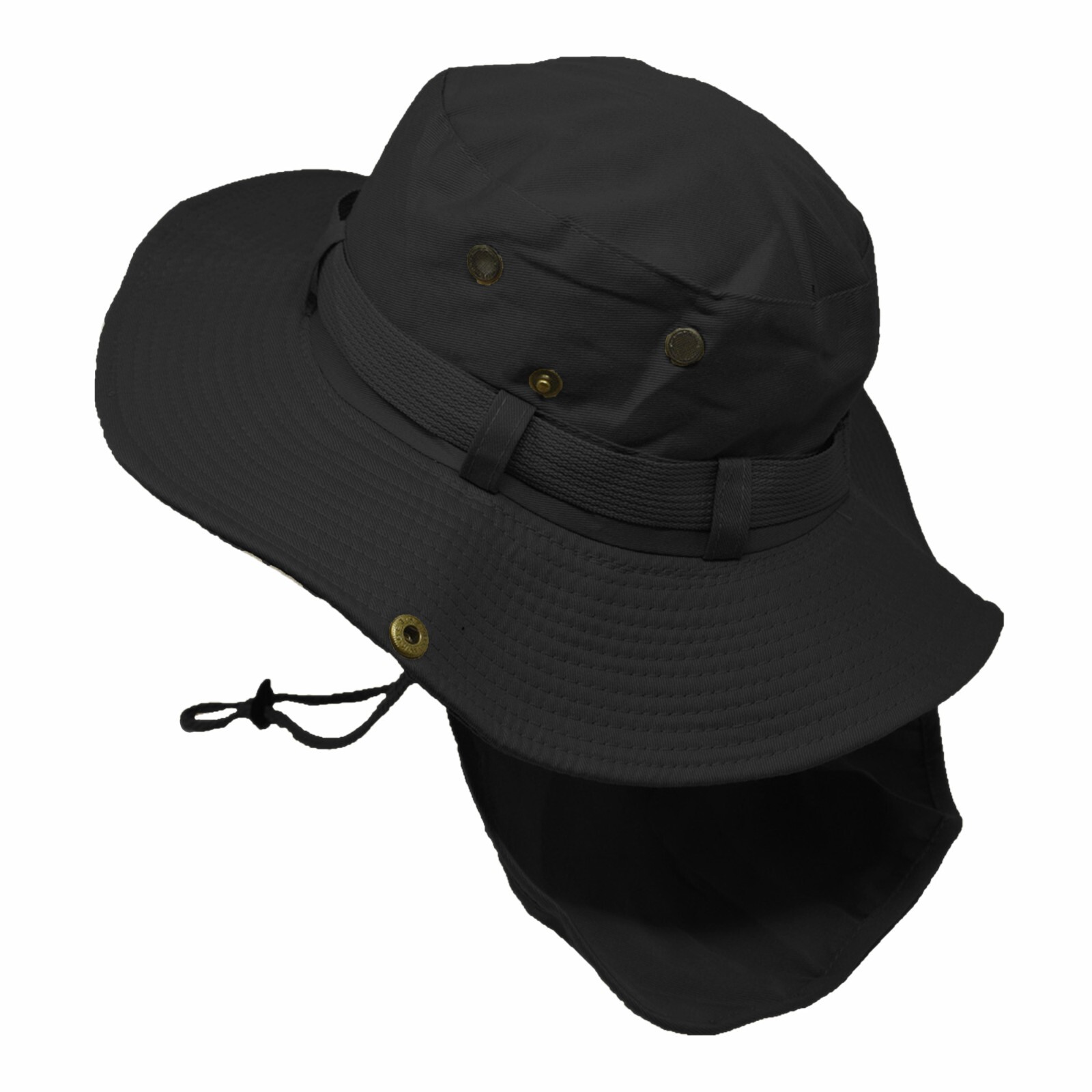 Unisex Bucket Boonie Hat Neck Cover Flap Sun Wide Brim Fishing Solid Outdoor Cap