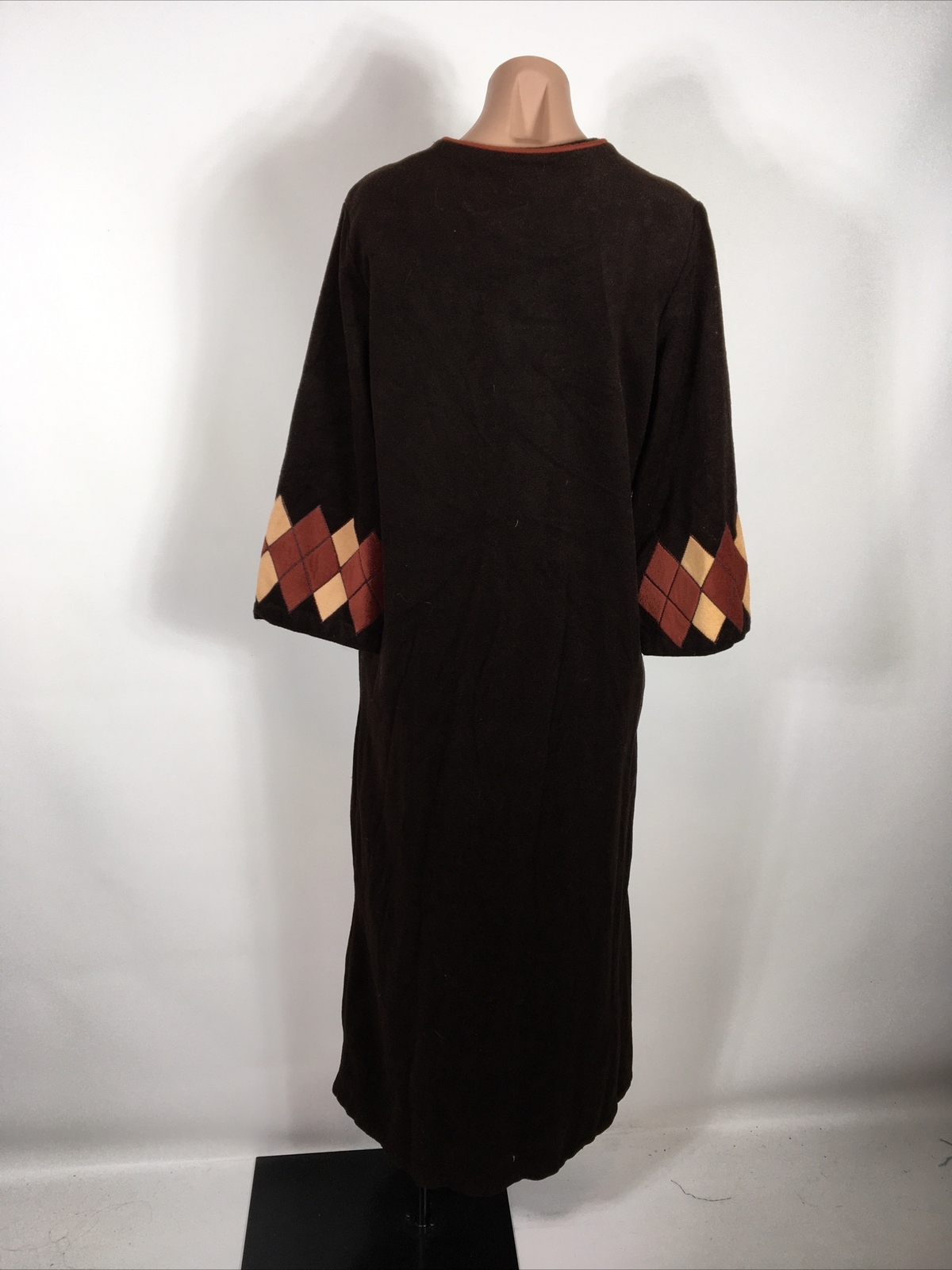 Vintage 70s Psychedelic Pattern Velour Kaftan Mumu Maxi House Dress – Medium