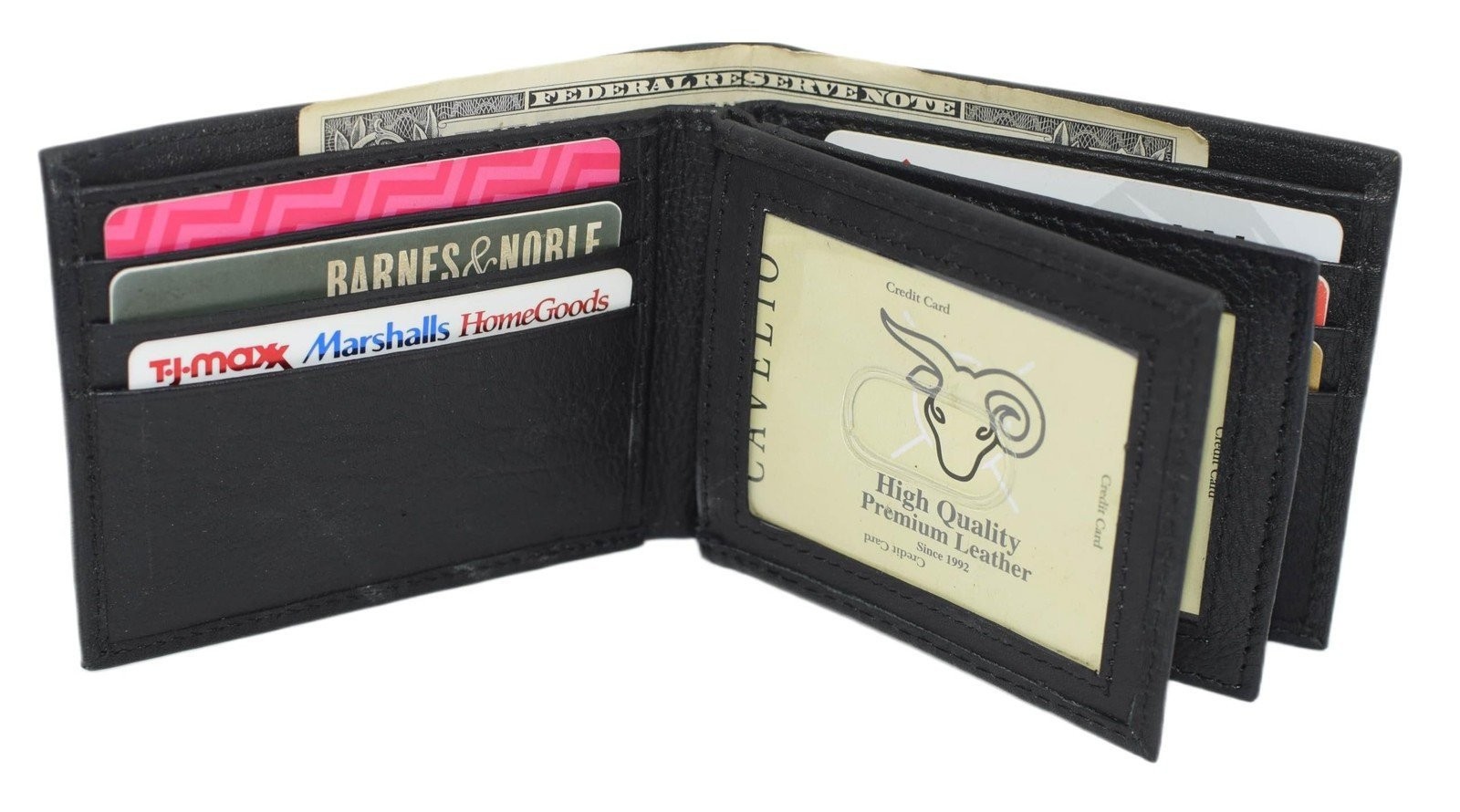 Mens Wallet RFID Genuine Leather Bifold Wallets For Men, 3 ID Windows 12 Card…
