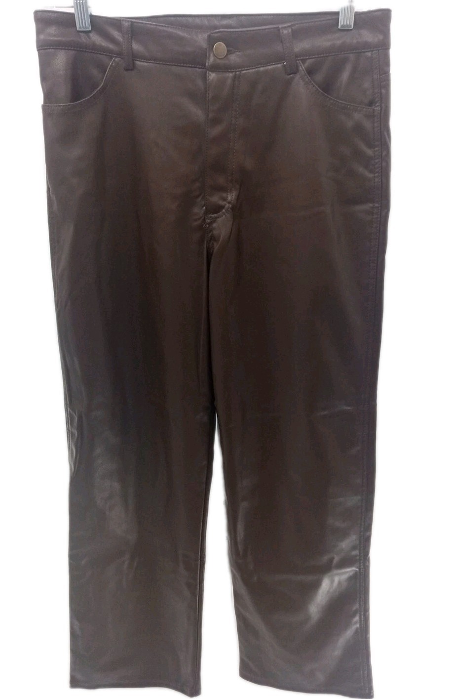 Garage Pants Womens Large Brown Faux Leather Biker Retro 100% Polyurethane