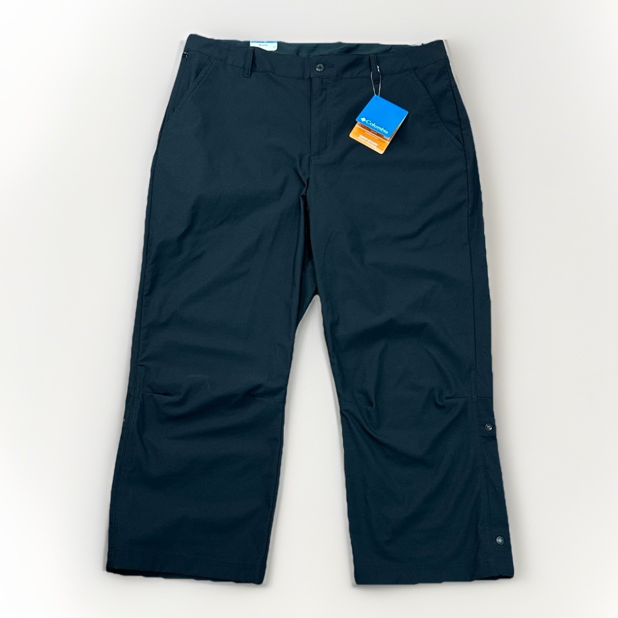 New $65 Columbia Leslie Falls Capri Pants Omni Shade Black Women’s Size 14