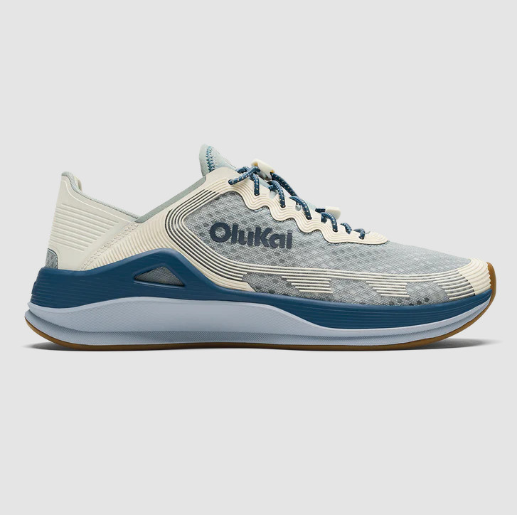 NEW 100% OluKai Ahi Men’s Blue Pearl White Sand Marine Fishing Shoes Quick Dry