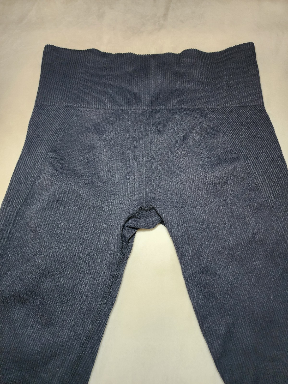 JoyLab Womens Small Ribbed Seamless Leggings High Rise Navy Textured Activewear