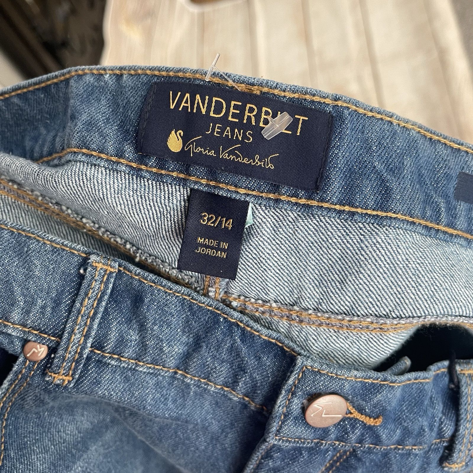 NWT VANDERBILT Nico High Rise Straight Leg Jeans Size 32/14 100%Cotton
