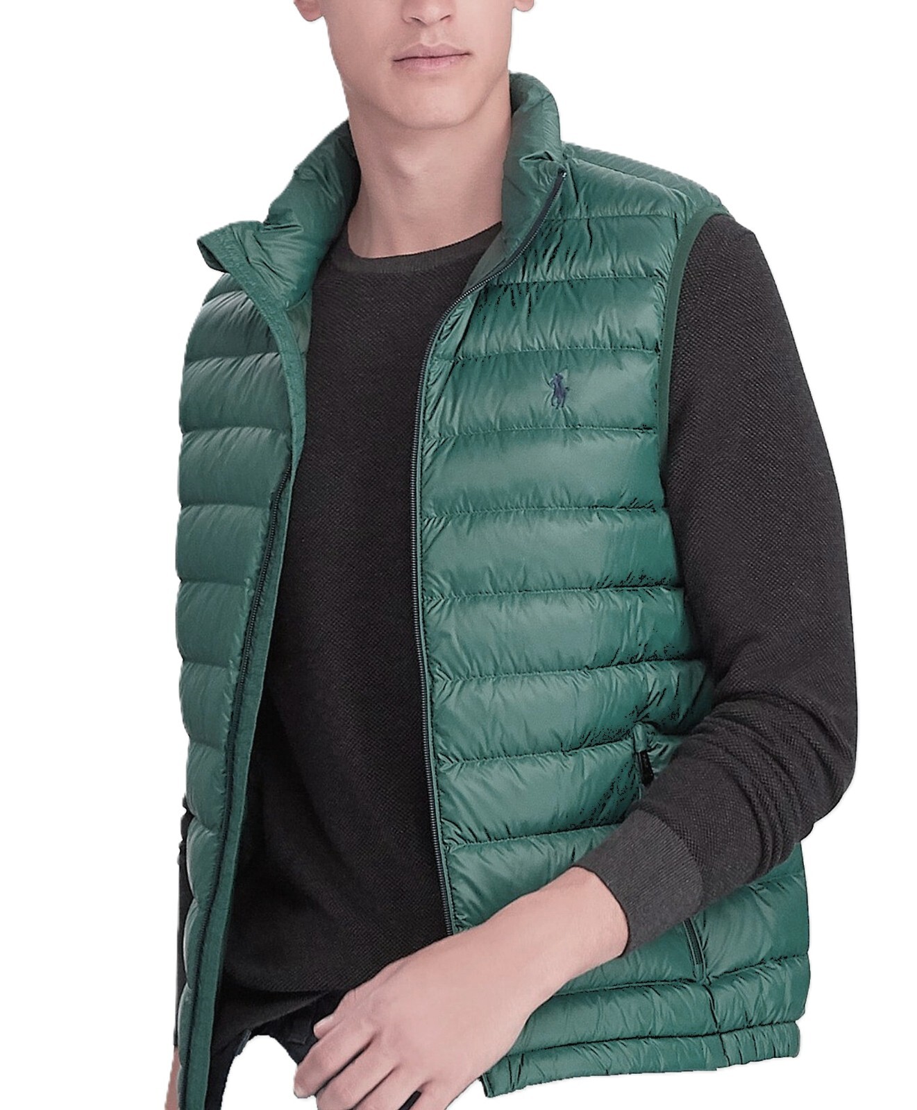 *NWT – POLO RALPH LAUREN Mens Down Full Zip Packable Puffer Vest- GREEN : S – XL