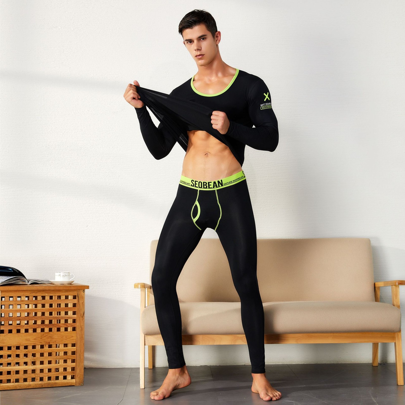 Men’s Thin Thermal Long Johns Set -Base Layer Underwear Pants, Casual Wear
