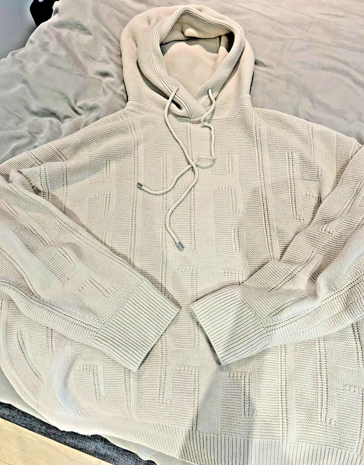 Hermès’s “Run H” Hooded 100% Virgin Wool Hoodie Sweater Top 34 XS Excellent