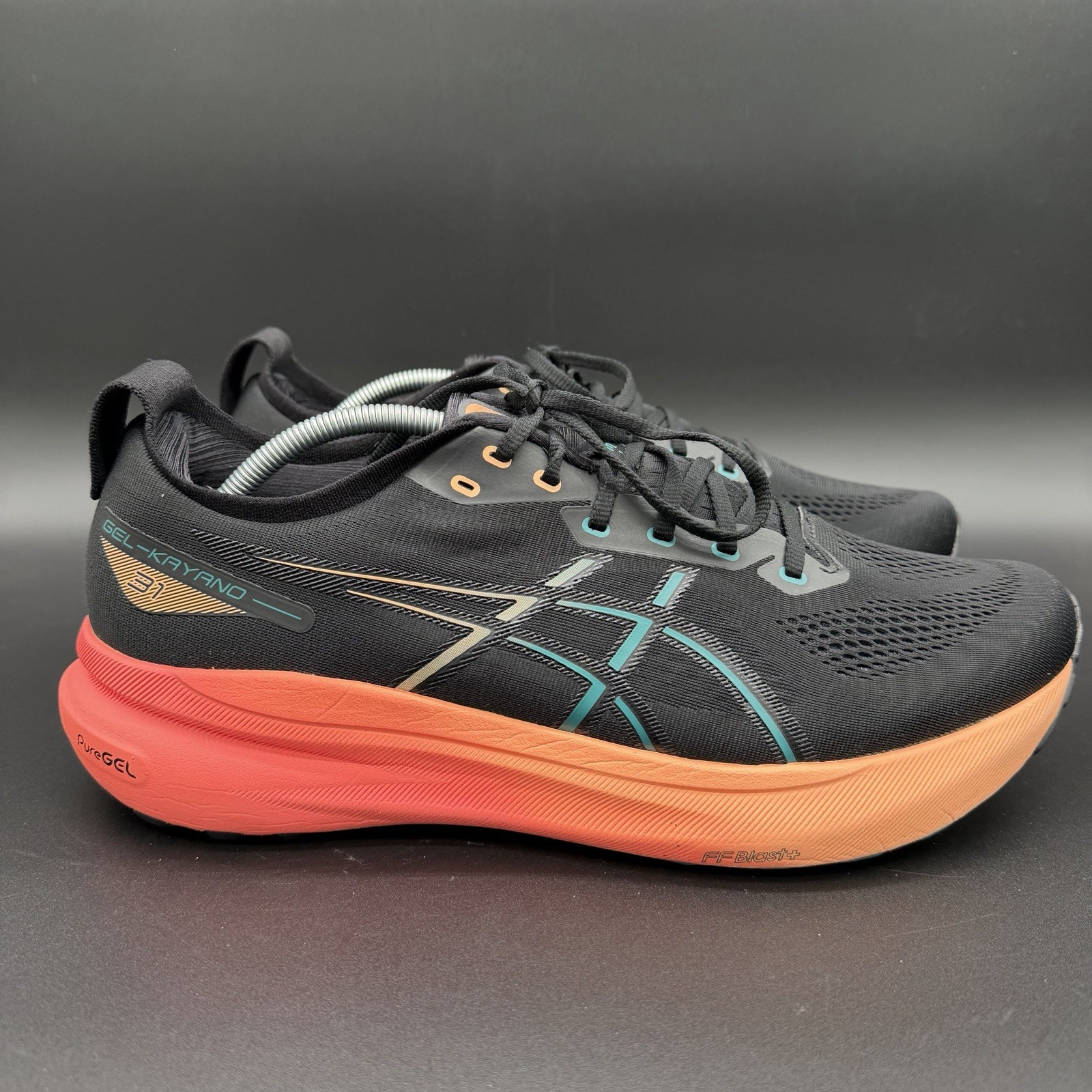 ASICS Gel-Kayano 31 Running Shoes Stability Black 4D Guidance Mens 13 WIDE