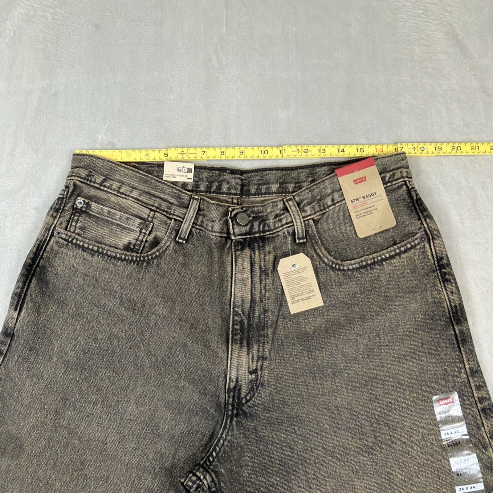 Levi’s 578 Baggy Denim Jeans Men’s Size 36×34 Gray Cotton Y2K