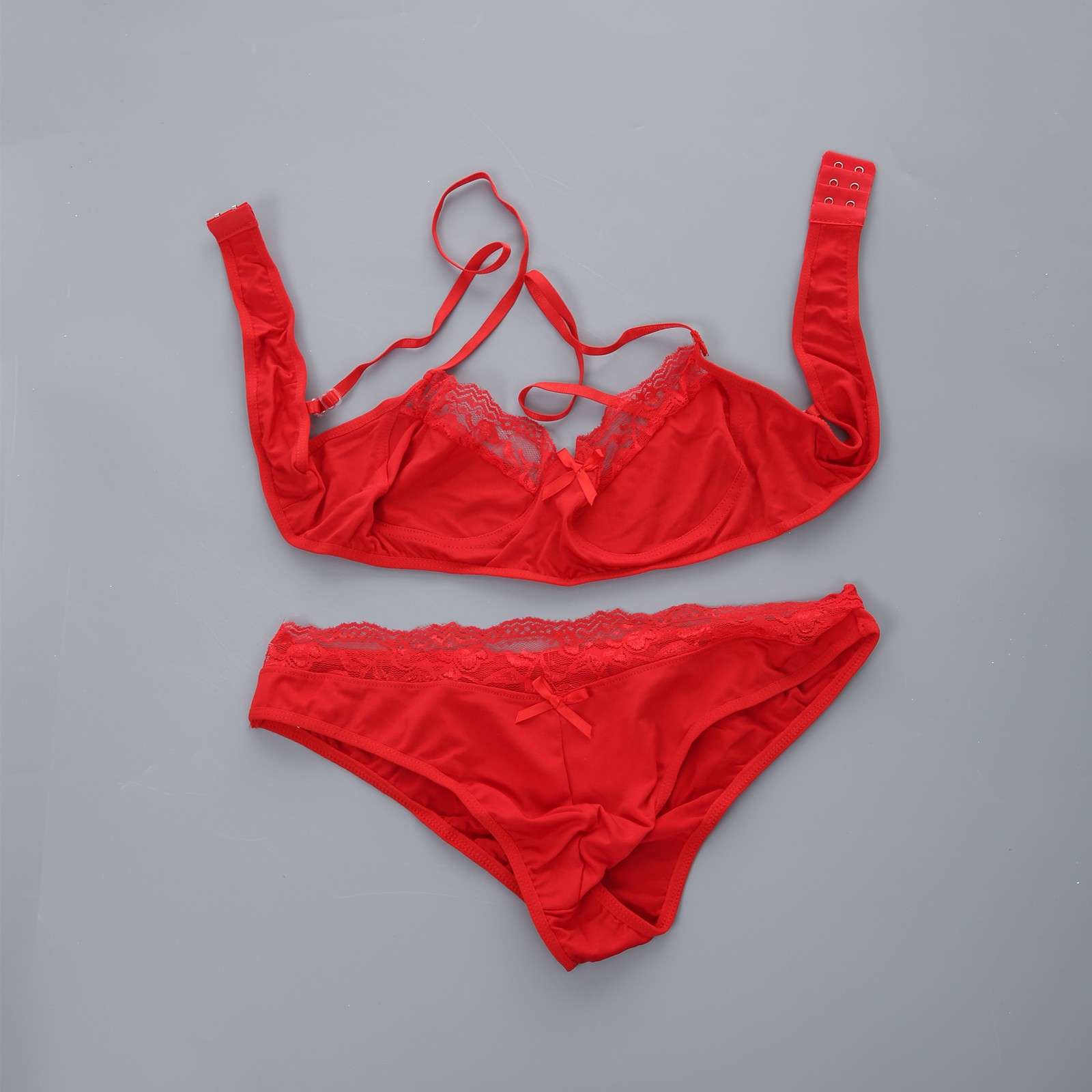Set of Men Bra Briefs Sissy Sexy Underwear Lingerie Tops Panties Underpants