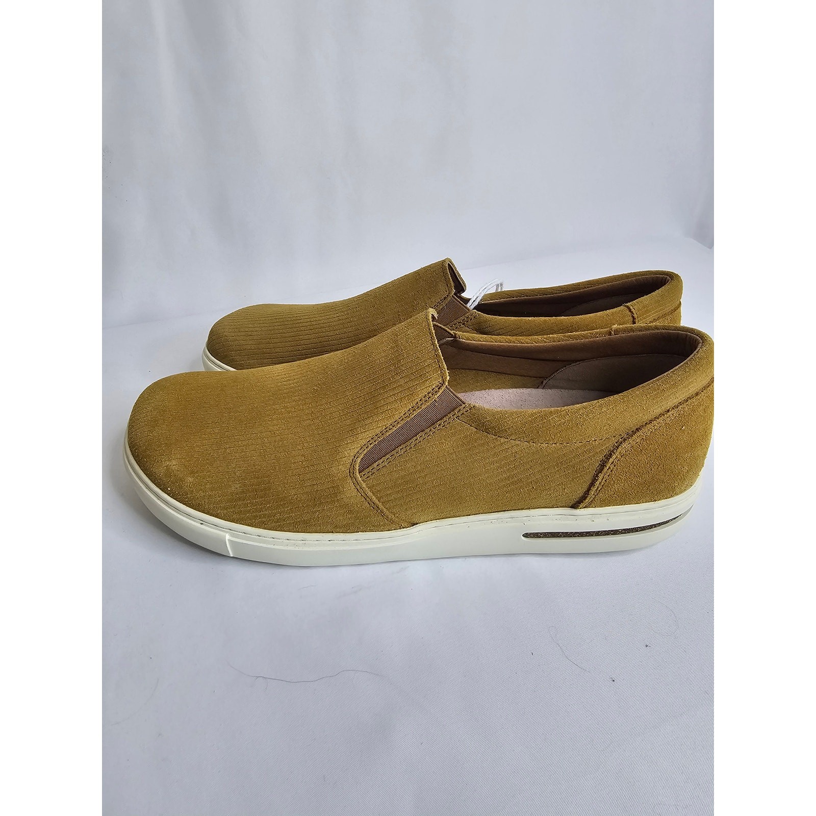 NWT Birkenstock Oswego Tan Ribbed Suede Slip-Ons 46/M13