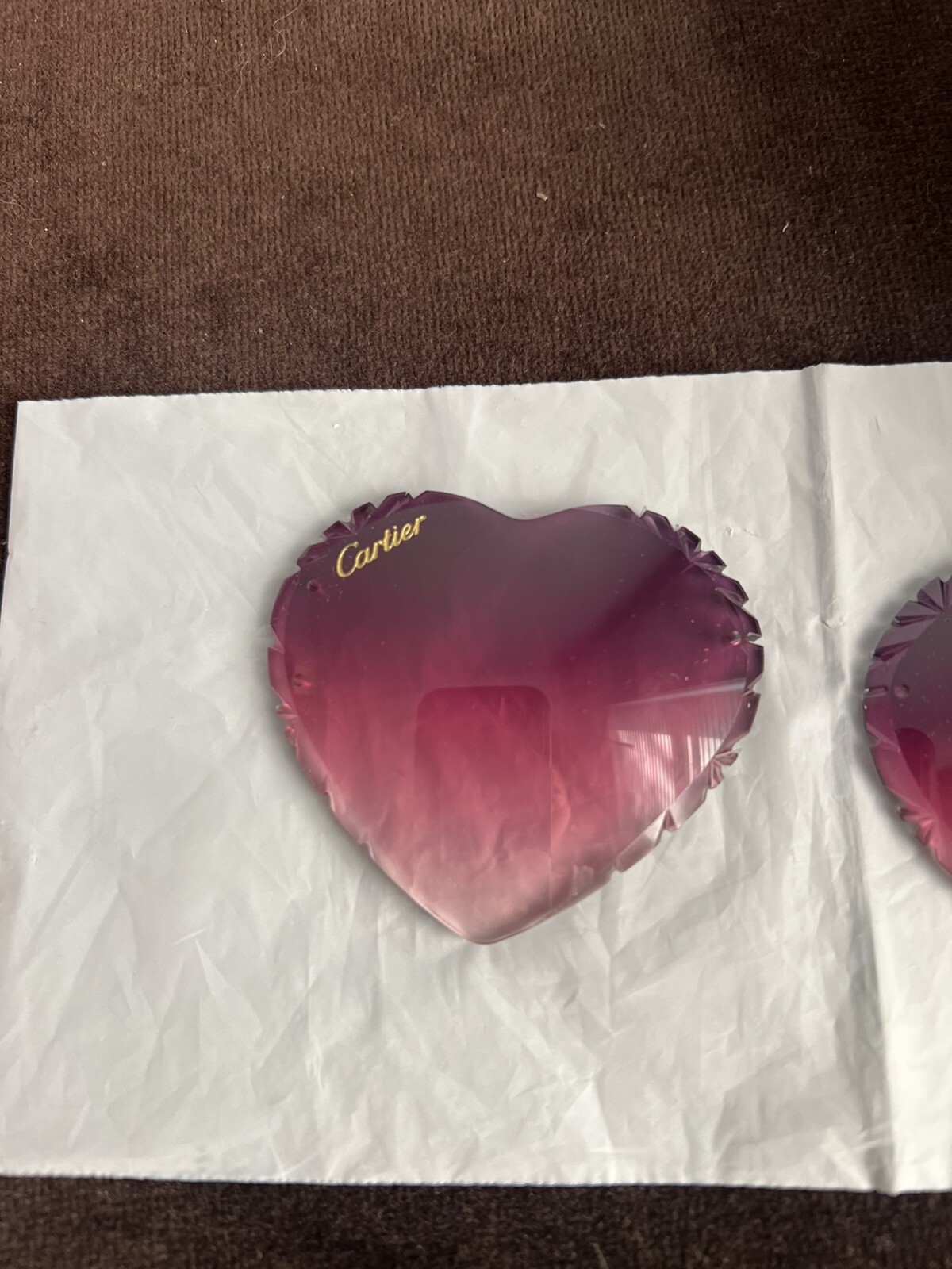 Red Gradient Pink Custom Diamond Cut Cartier Big c Heart Shape Style Lenses