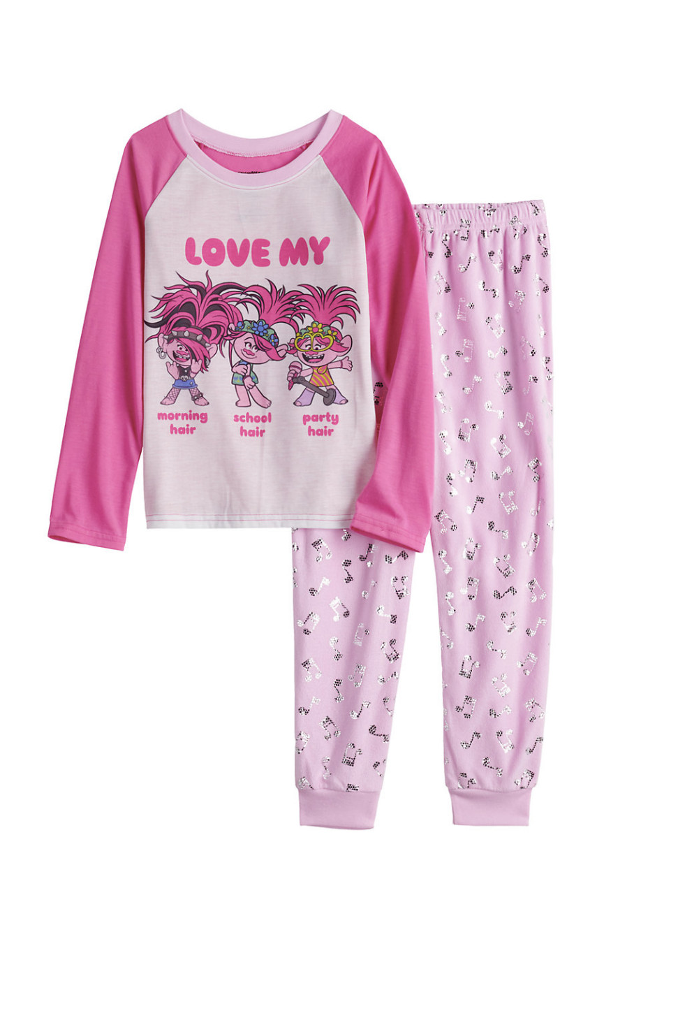 Dreamworks Trolls “Love My Party Hair” 2-Piece Pajama Set Pink 6 NWT AC6 -6