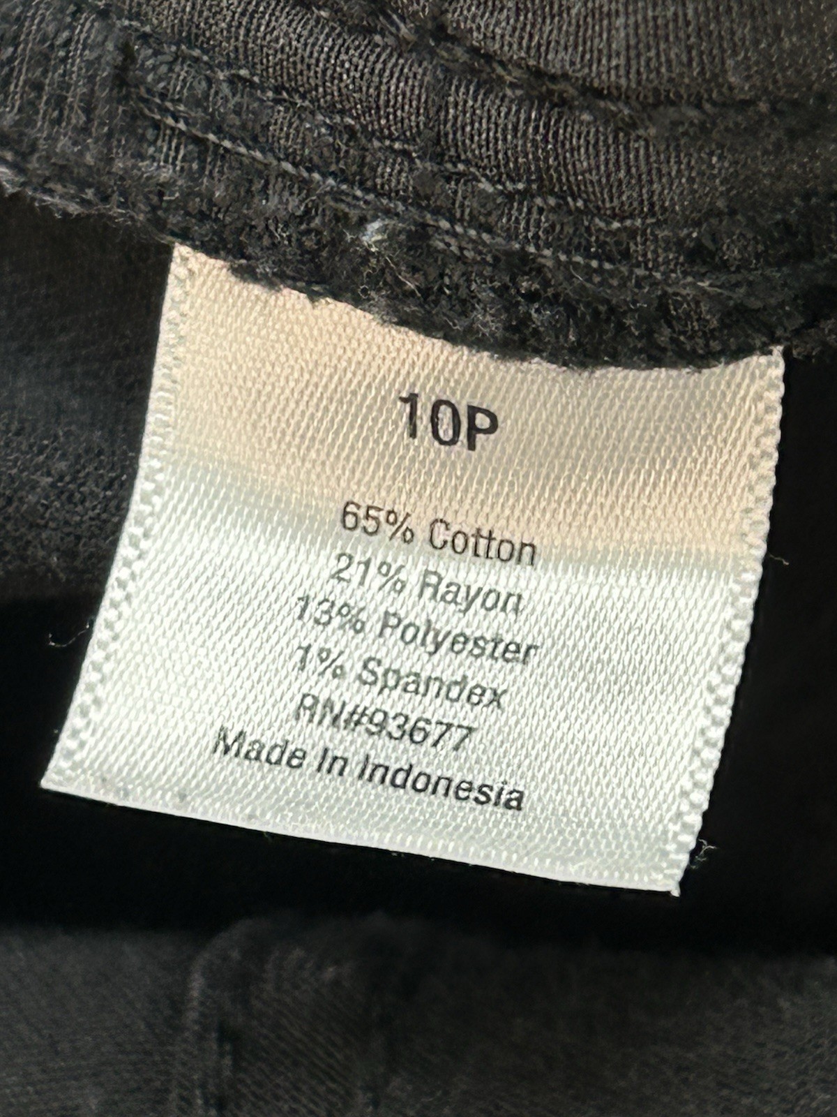a.n.a. Petites Jeans Womens Sz 10P Black Skinny Stretch Denim Whiskered Faded