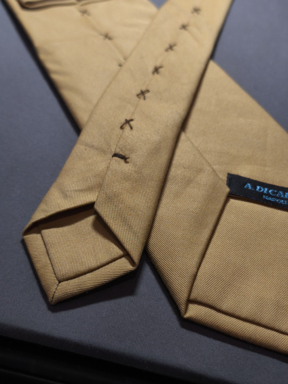 A. Di Capua Napoli – Mustard Yellow Solid Cotton Tailored Tie