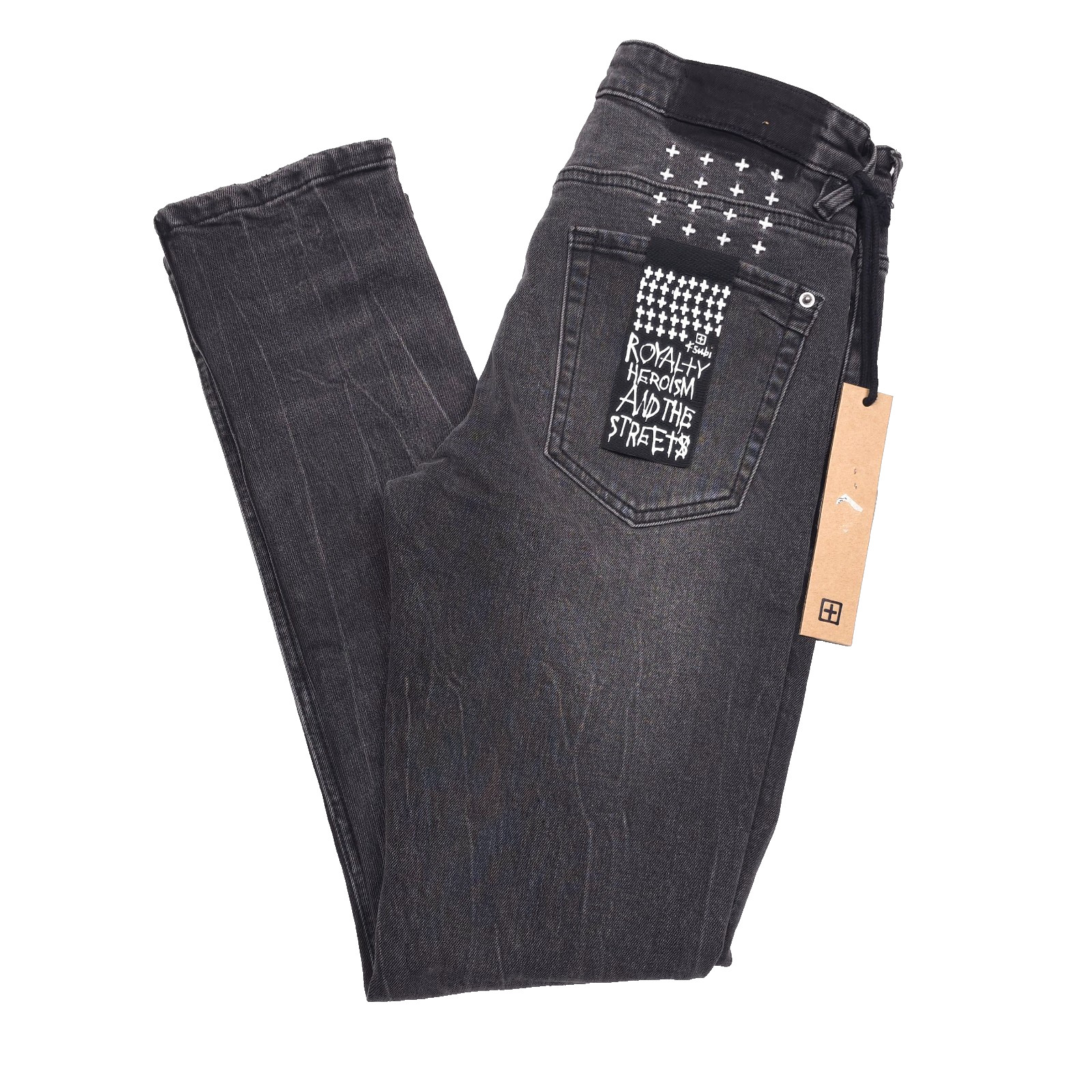 $240 Ksubi Van Winkle Chamber Black Zipped Skinny Jeans Mens Size 29