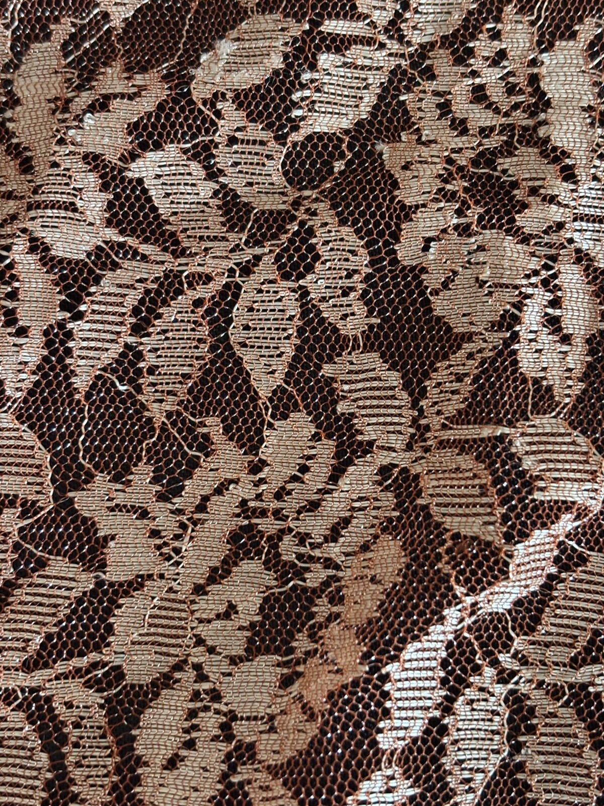 Peach Colored Lace ? Shawl 36 X 78 Inches With 2 Inch Lace Edging With Stones