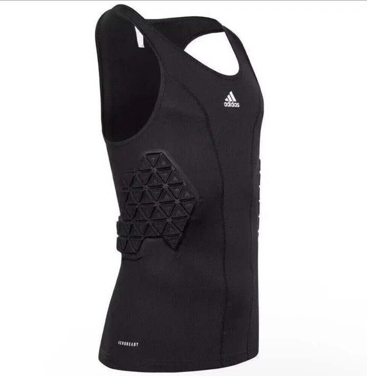 Adidas Padded Compression Tank Top Mens XXL 2XL Football Basketball Black IM3592