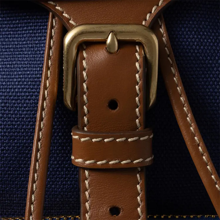 MIU MIU Cotton Backpack Women’s Cornflower Blue Brandy 9.8×4.9×11.6 in